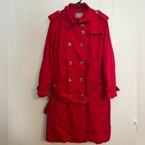 Jessica London Red‎ Classic Trench Coat Size 26 W